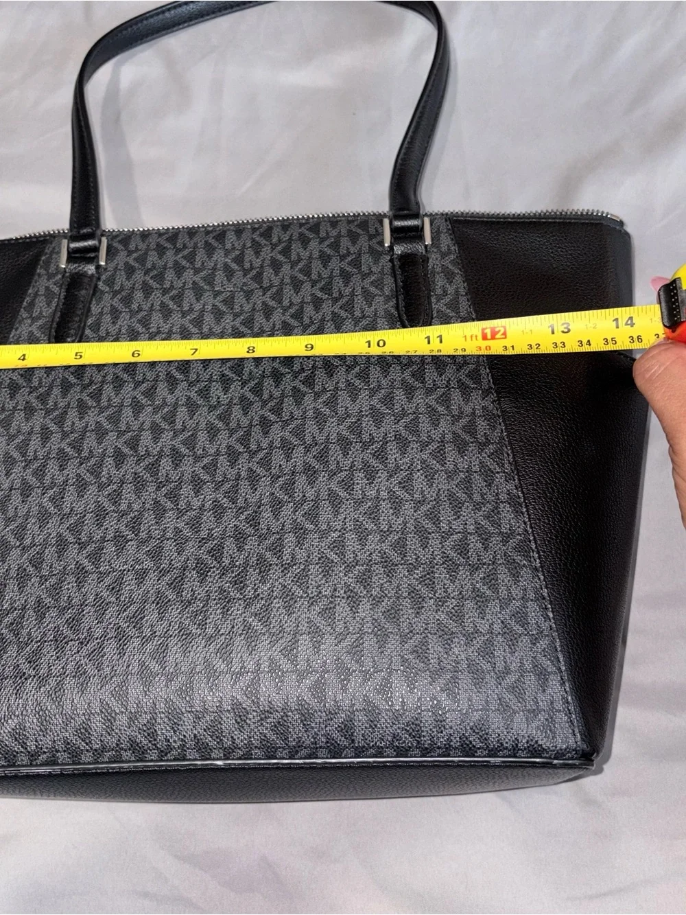 Michael Kors Gray and Black Signature MK Tote